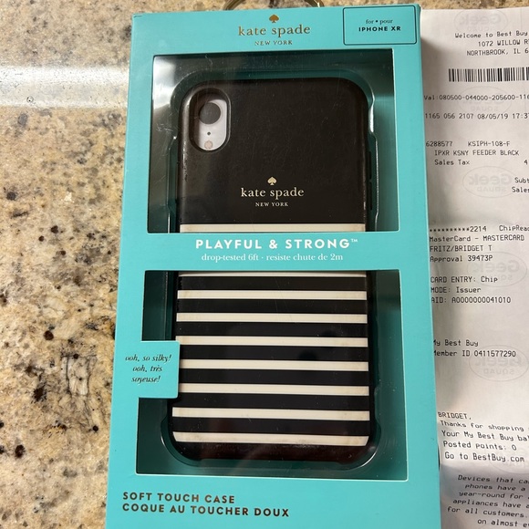 Kate Spade iphone Xr case with box & receipt. excellent condition. - Picture 1 of 4
